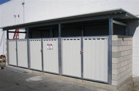 metal deck for trash enclosure|metal deck trash storage.